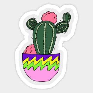 Cute Cactus Design #56: Cactus Ice Cream Bowl Sticker